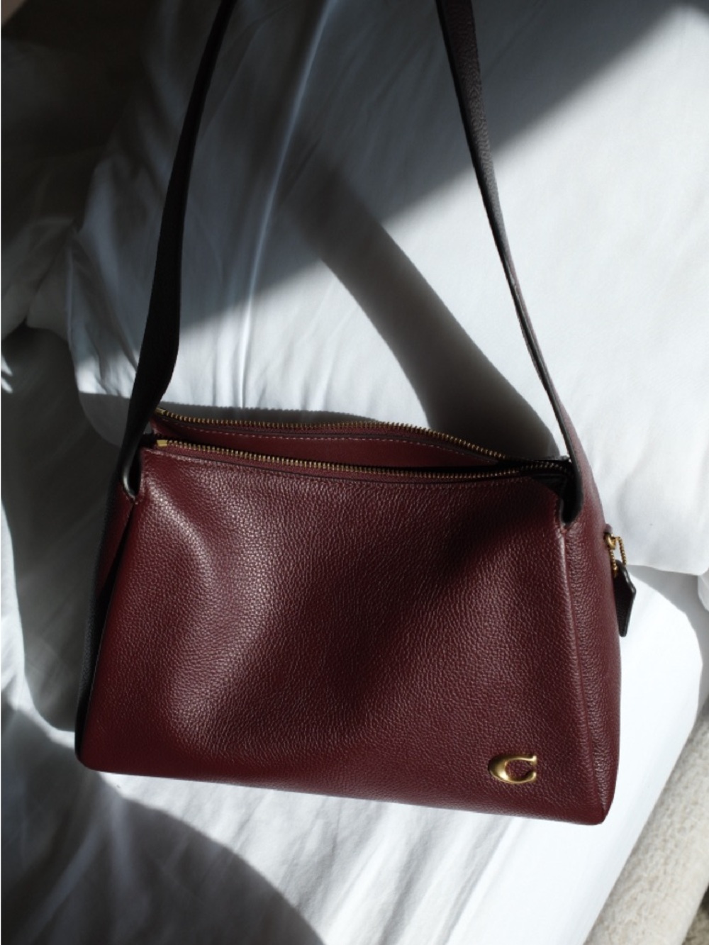 Coach Lola Shoulder Bag - Burgundy Merlot Color - Picture 1 of 9